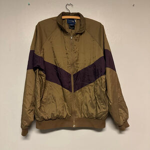 Vintage Men's Duckster Windbreaker Jacket size large Brown Purple insulated